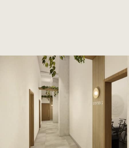 althea_accueil_plan3D_mobile2 Espace Althéa - salle de spinning dans un environnement zen et moderne